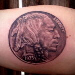 Рисунок татуировки на тему монетки 03.12.2020 №018 -money tattoo- tatufoto.com