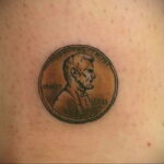 Рисунок татуировки на тему монеты 01.12.2020 №004 -coin tattoo- tatufoto.com