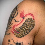Рисунок татуировки на тему монеты 01.12.2020 №038 -coin tattoo- tatufoto.com