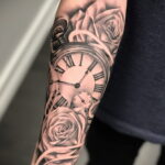 Тату роза и часы на предплечье 01.12.2020 №003 -rose tattoo- tatufoto.com
