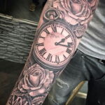Тату роза и часы на предплечье 01.12.2020 №020 -rose tattoo- tatufoto.com