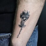 Тату роза на запястье пример 01.12.2020 №046 -rose tattoo on forearm- tatufoto.com