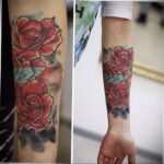 Тату роза на предплечье женская 01.12.2020 №056 -Women rose tattoo- tatufoto.com