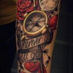 Тату роза на предплечье мужская 01.12.2020 №032 -Men rose tattoo- tatufoto.com