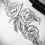 Эскиз для тату роза на предплечье 01.12.2020 №013 -rose tattoo- tatufoto.com