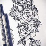 Эскиз для тату роза на предплечье 01.12.2020 №020 -rose tattoo- tatufoto.com