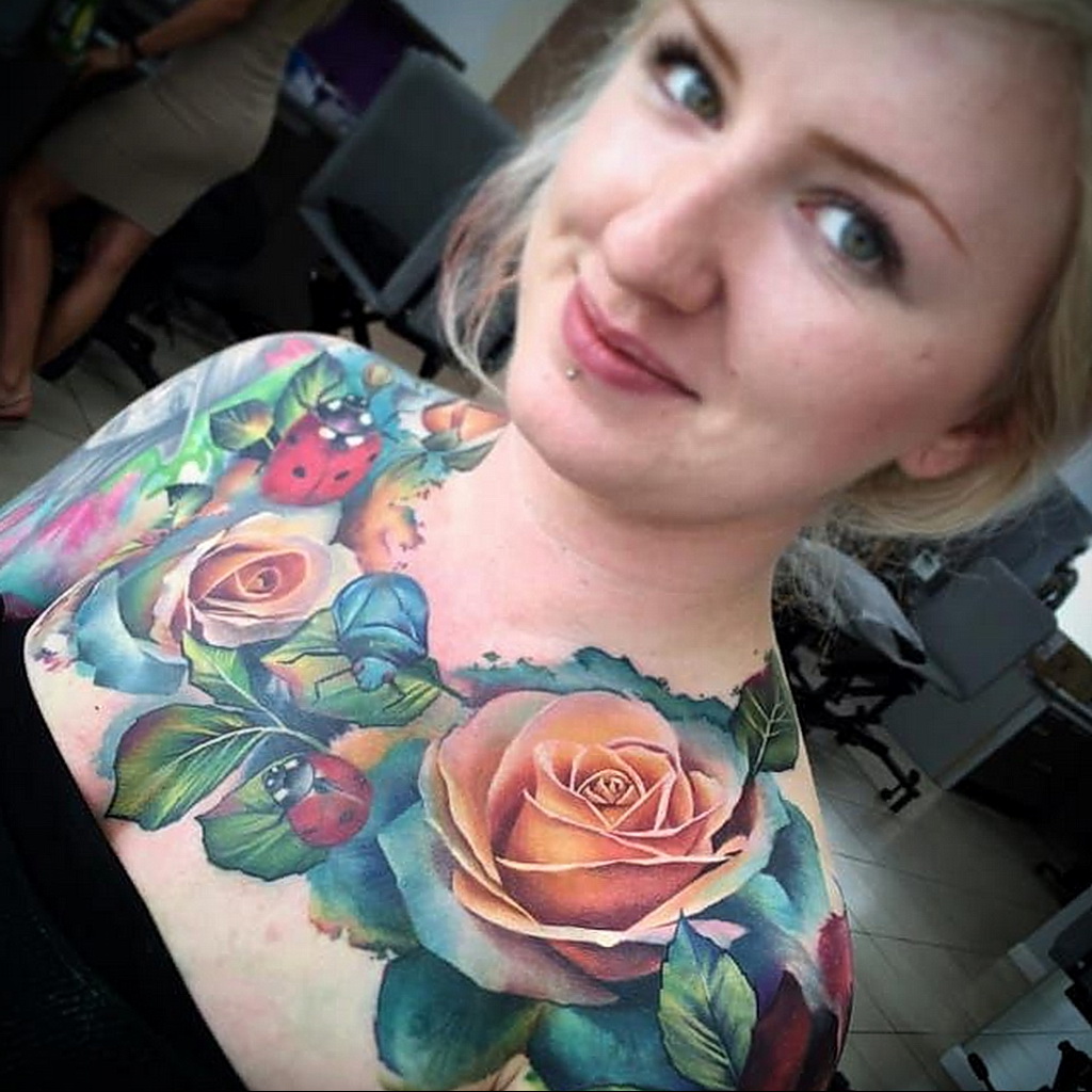 Женская тату в стиле реализм 02.01.2021 № 004 -female tattoo realism- tatuf...