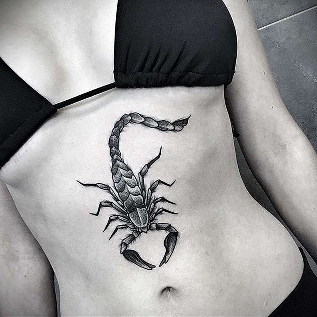 Тату скорпион на животе 16.01.2021 № 0002 -scorpion tattoo on stomach- tatu...