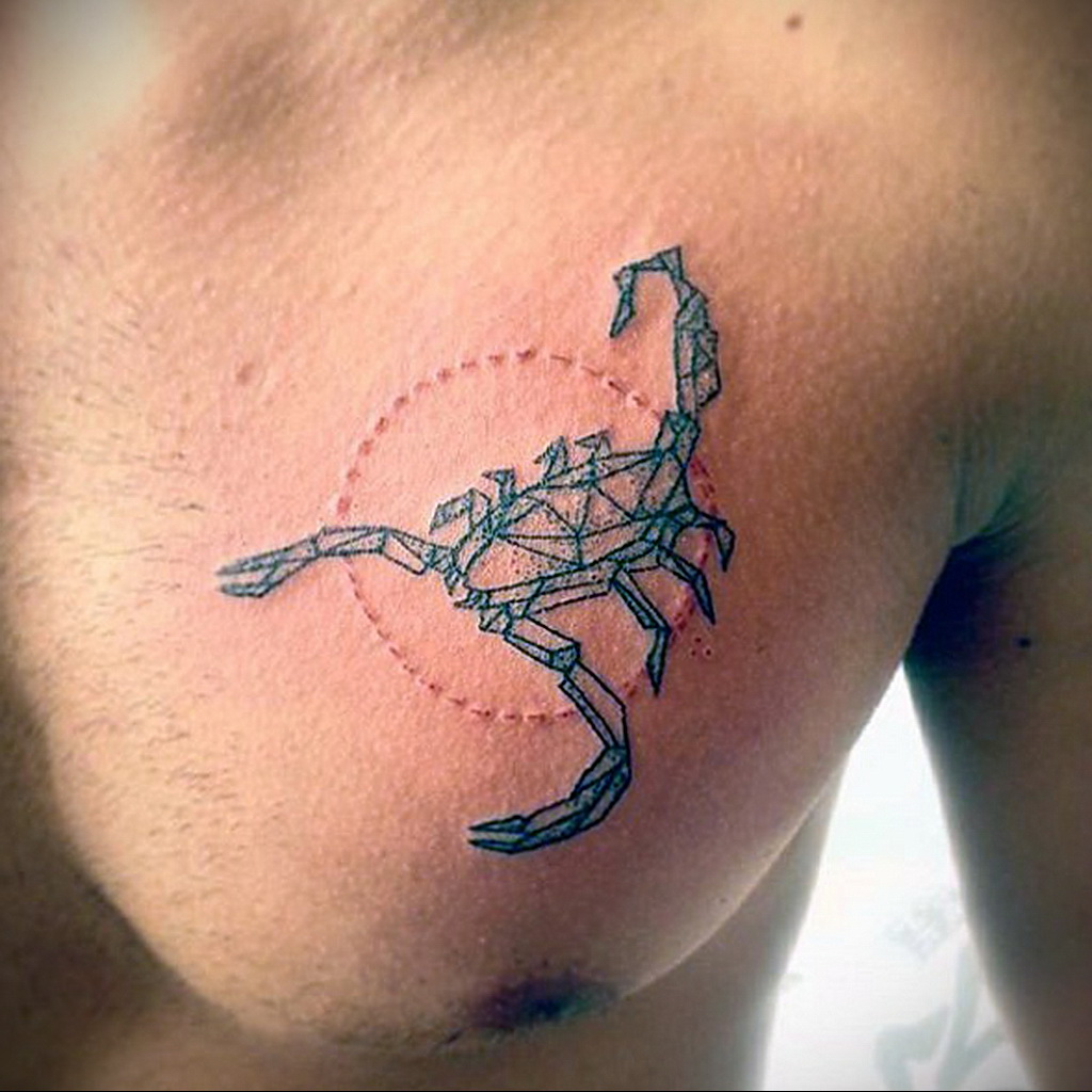 Geometric mens scorpio constellation tattoo picture