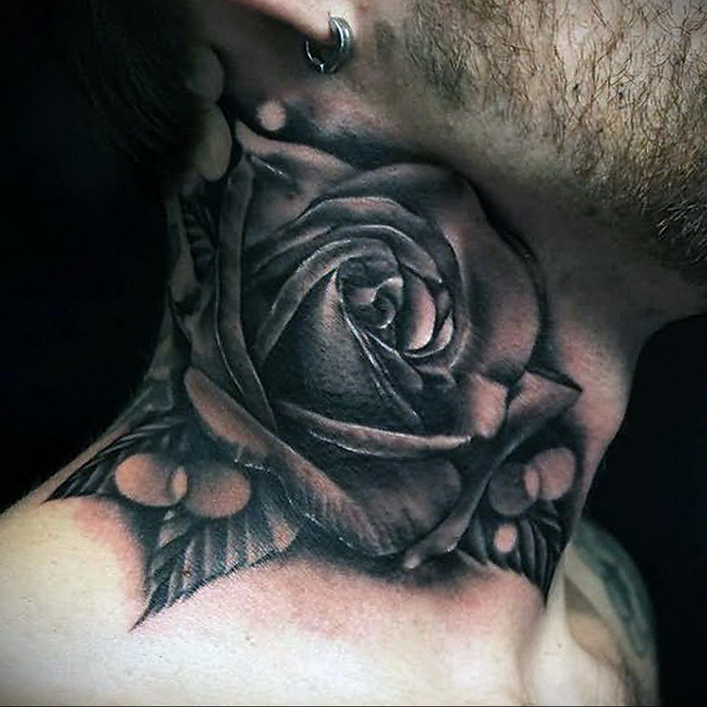 Фото тату с черной розой 25.01.2021 № 0038 - black rose tattoo - tatufoto.....