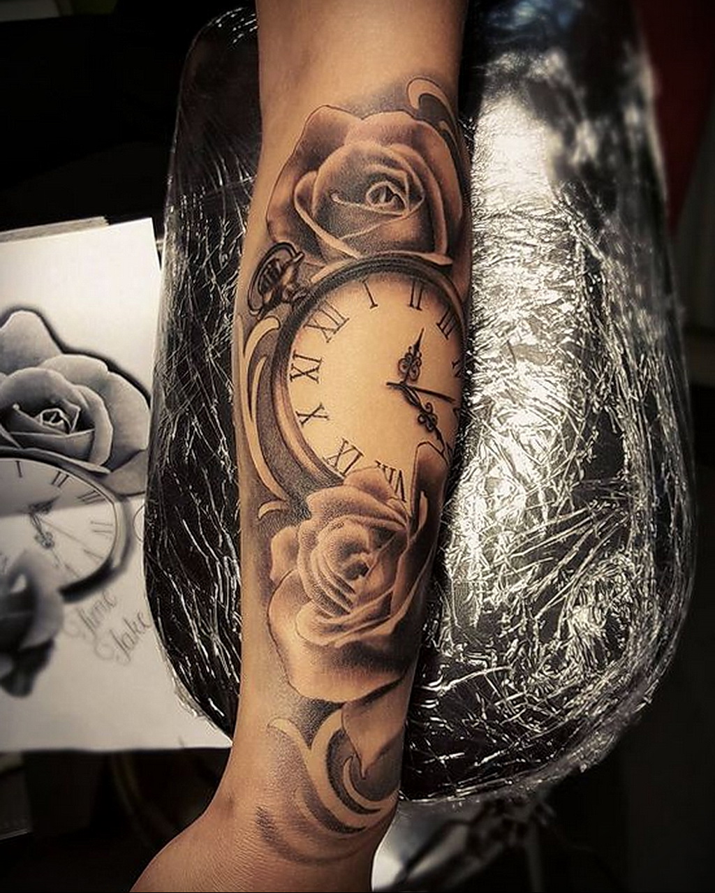 Фото тату часы для мужчины 19.01.2021 № 0025 -tattoo clock for men-tatufoto...