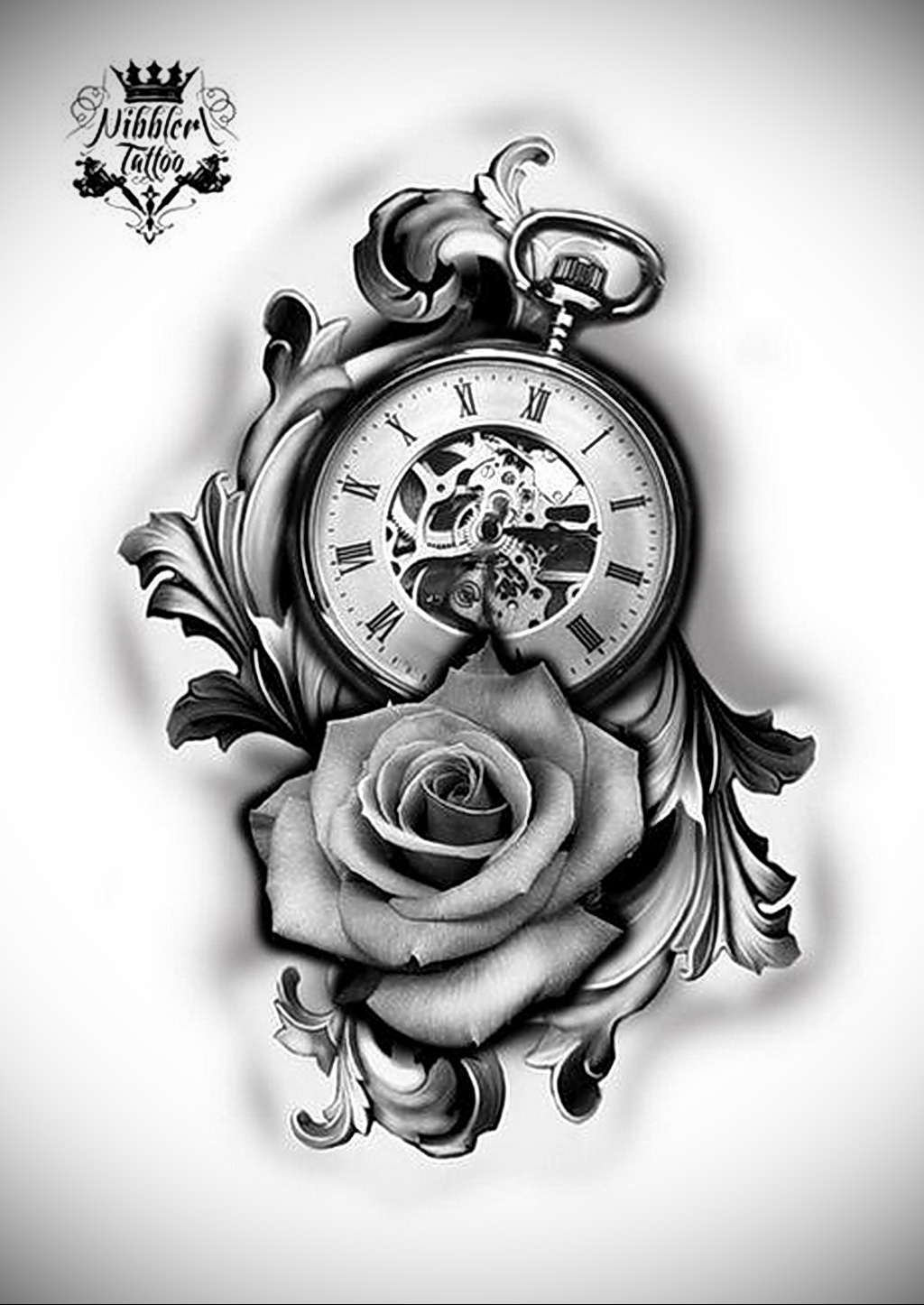 Фото эскиза для тату часы 19.01.2021 № 0001 - tattoo clock sketches - tatuf...