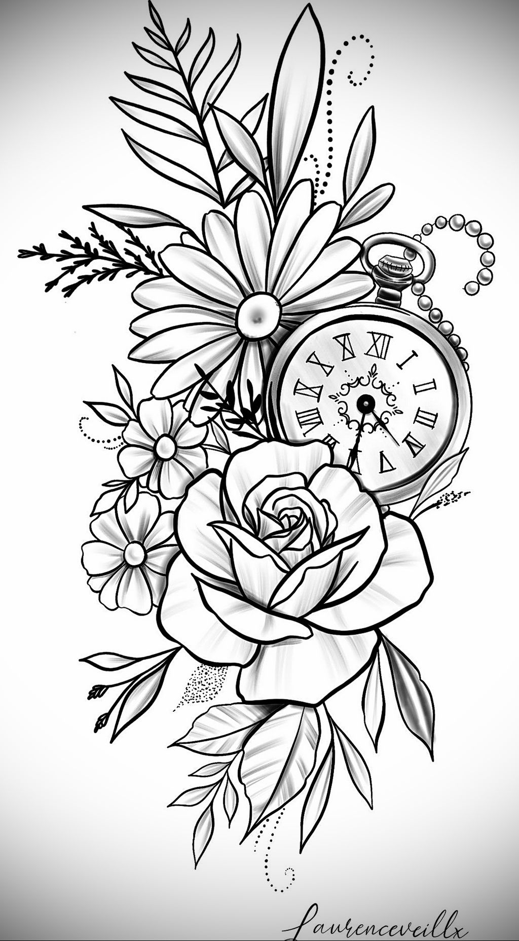 Фото эскиза для тату часы 19.01.2021 № 0010 - tattoo clock sketches - tatuf...