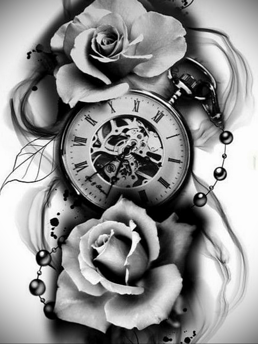 Фото эскиза для тату часы 19.01.2021 № 0075 - tattoo clock sketches - tatuf...