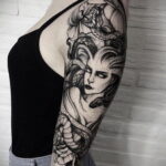 Женская тату в стиле реализм 02.01.2021 №012 -female tattoo realism- tatufoto.com