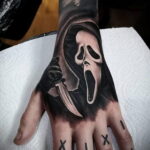Призрачное лицо – фото тату 13.01.2021 №0001 -Norman Bates tattoo- tatufoto.com