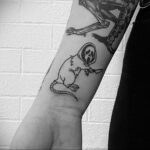 Призрачное лицо – фото тату 13.01.2021 №0003 -Norman Bates tattoo- tatufoto.com