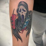 Призрачное лицо – фото тату 13.01.2021 №0008 -Norman Bates tattoo- tatufoto.com