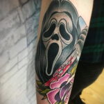 Призрачное лицо – фото тату 13.01.2021 №0009 -Norman Bates tattoo- tatufoto.com