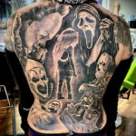 Призрачное лицо – фото тату 13.01.2021 №0013 -Norman Bates tattoo- tatufoto.com