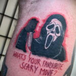 Призрачное лицо – фото тату 13.01.2021 №0023 -Norman Bates tattoo- tatufoto.com