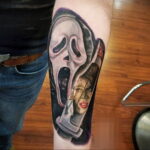 Призрачное лицо – фото тату 13.01.2021 №0027 -Norman Bates tattoo- tatufoto.com