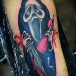 Призрачное лицо – фото тату 13.01.2021 №0030 -Norman Bates tattoo- tatufoto.com