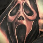 Призрачное лицо – фото тату 13.01.2021 №0031 -Norman Bates tattoo- tatufoto.com