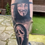 Призрачное лицо – фото тату 13.01.2021 №0032 -Norman Bates tattoo- tatufoto.com