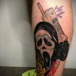 Призрачное лицо – фото тату 13.01.2021 №0033 -Norman Bates tattoo- tatufoto.com