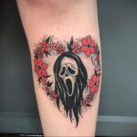 Призрачное лицо – фото тату 13.01.2021 №0041 -Norman Bates tattoo- tatufoto.com