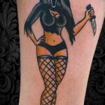 Призрачное лицо – фото тату 13.01.2021 №0044 -Norman Bates tattoo- tatufoto.com