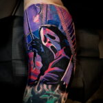 Призрачное лицо – фото тату 13.01.2021 №0049 -Norman Bates tattoo- tatufoto.com