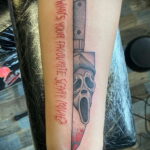 Призрачное лицо – фото тату 13.01.2021 №0051 -Norman Bates tattoo- tatufoto.com