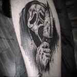 Призрачное лицо – фото тату 13.01.2021 №0059 -Norman Bates tattoo- tatufoto.com