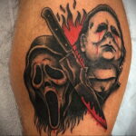 Призрачное лицо – фото тату 13.01.2021 №0060 -Norman Bates tattoo- tatufoto.com