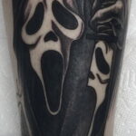 Призрачное лицо – фото тату 13.01.2021 №0068 -Norman Bates tattoo- tatufoto.com