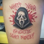 Призрачное лицо – фото тату 13.01.2021 №0069 -Norman Bates tattoo- tatufoto.com