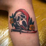 Призрачное лицо – фото тату 13.01.2021 №0071 -Norman Bates tattoo- tatufoto.com