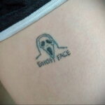 Призрачное лицо – фото тату 13.01.2021 №0072 -Norman Bates tattoo- tatufoto.com