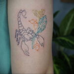 Пример классного рисунка тату скорпион 16.01.2021 №0134 -scorpion tattoo-tatufoto.com