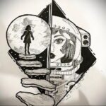 Тату астрономия и космос 11.01.2021 №0237 -astronomy and space tattoo- tatufoto.com