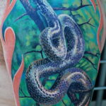 Тату в стиле реализм змея 02.01.2021 №034 -snake tattoo realism- tatufoto.com