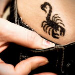 Тату скорпион женский вариант 16.01.2021 №0018 -scorpion tattoo for girls- tatufoto.com