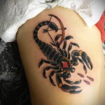 Тату скорпион женский вариант 16.01.2021 №0041 -scorpion tattoo for girls- tatufoto.com