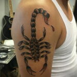 Тату скорпион мужской вариант 16.01.2021 №0015 -scorpion tattoo for men- tatufoto.com
