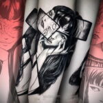 Тату ужас Дзюндзи Ито 12.01.2021 №0009 -horror tattoo Junji Ito- tatufoto.com