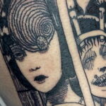 Тату ужас Дзюндзи Ито 12.01.2021 №0032 -horror tattoo Junji Ito- tatufoto.com