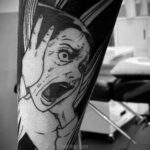 Тату ужас Дзюндзи Ито 12.01.2021 №0041 -horror tattoo Junji Ito- tatufoto.com