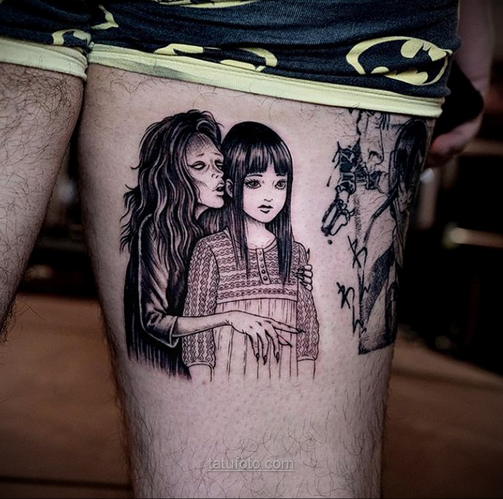 Тату ужас Дзюндзи Ито 12.01.2021 №0054 -horror tattoo Junji Ito- tatufoto.com